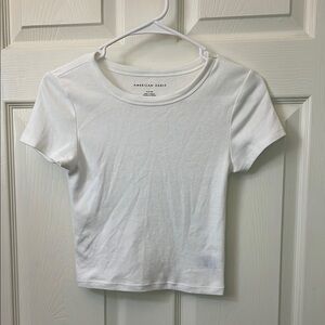 White Cropped Tee